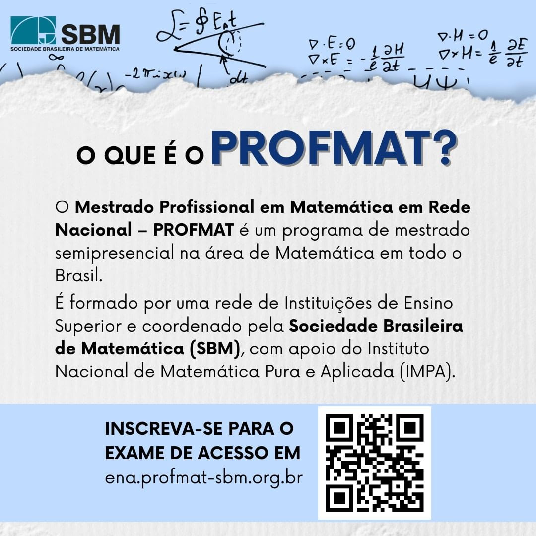 Processo Seletivo para Mestrado Proficional em Matemática (ENA) - Turma 2025